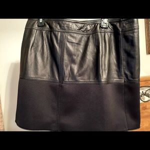 Black leather and knit skirt